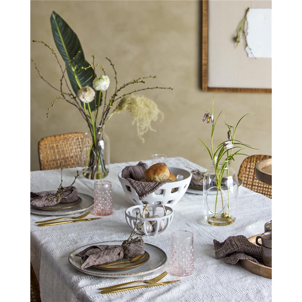 Bloomingville Brynild Blumentopf, D12xH24 cm, aus Glas mit Korkdeckel