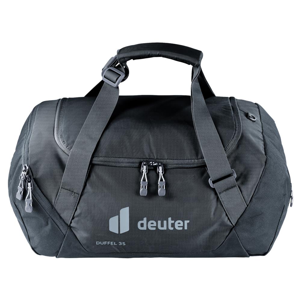 deuter Duffel 35, Reisetasche, black (schwarz), 35L, Duffelbag mit Seitentasche, Netzinnentasche