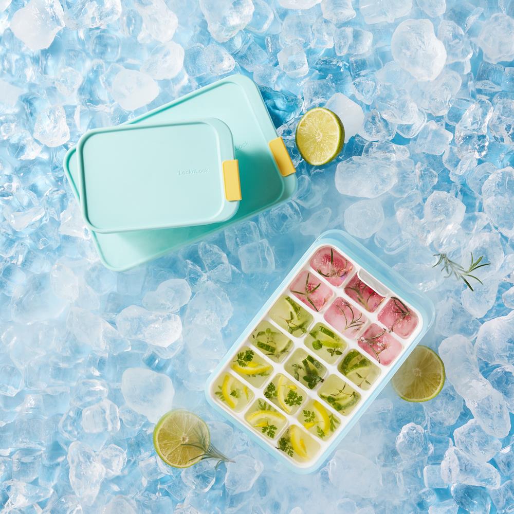 LocknLock Freezer Fit - Vorratsdose 1,65 L mit 18er Eiswürfelportionierer - Frischhaltedose, Gefriergeeignet