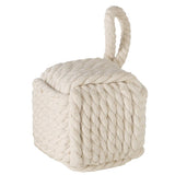 BOLTZE Türstopper quadratisch Strick Beige mit Schlaufe – als Buchstütze, Fensterstopper & Türhalter