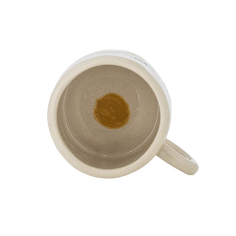 Bloomingville MINI Agnes Tasse, Weiß mit Orange, Steingut, große Kindertasse, dänisches Design
