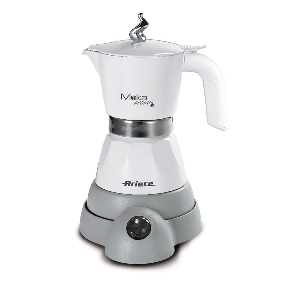 Ariete Moka Aroma Elektrische Espressokanne, Weiß, 2-4 Tassen, für Mokka nach italienischer Art