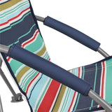 NILS Strandstuhl Blau-Rot gestreift- bequemer klappbarer Campingstuhl für Garten, Strand & Outdoor