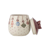 Bloomingville Ornamentia Gefäß mit Deckel Bunt Steingut Weihnachtsdose 890 ml