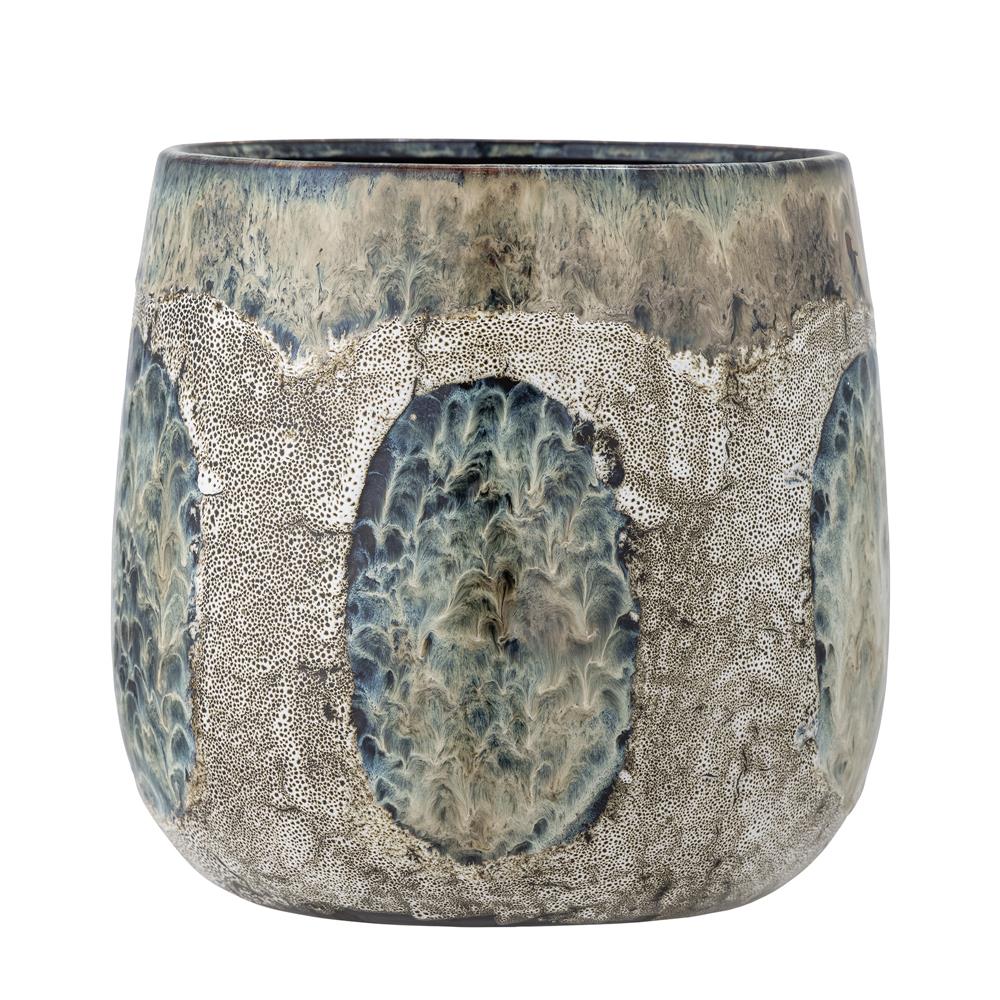 Bloomingville Cophia Blumentopf in Blau 23,5x23 cm aus Steingut