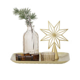 Bloomingville Sanga Teelicht Set, Gold, Glas 6-teilig mit Tablett und Vase