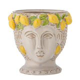 Bloomingville Limone Blumentopf Steingut gelb D16,5xH16 cm mediterranes Design