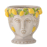 Bloomingville Limone Blumentopf Steingut gelb D16,5xH16 cm mediterranes Design