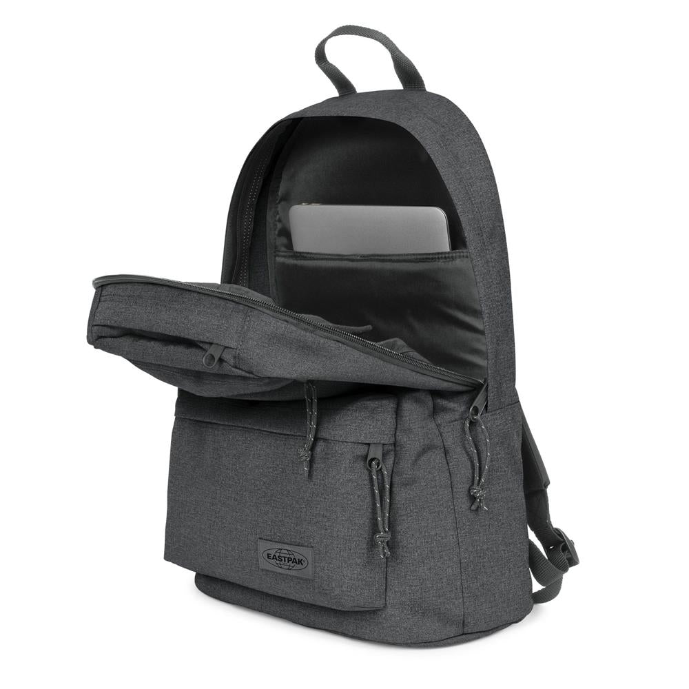 Eastpak PADDED DOUBLE, Rucksack, Black Denim (grau), 24L, mit Flaschenhalter und Laptopfach