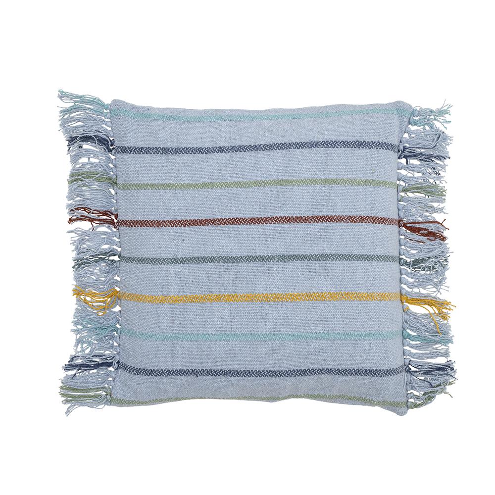 Bloomingville MINI Frey Kissen, Blau, Recycelte Baumwolle, 45x45 cm, Kinderzimmer, dänisches Design