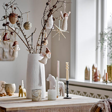 Bloomingville Pavla Baumanhänger Engel – 3er Set, Weiß, aus Wolle