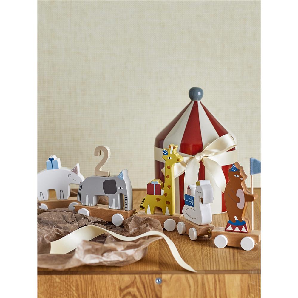Bloomingville MINI Geburtstagszug Tiere Geburtstagszahl Holz Dekoration Kindergeburtstag dänisches Design