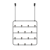 Umbra Estique Multifunktionale Türgarderobe mit 14 Haken, Türhaken ohne Bohren, Wandgarderobe in Schwarz