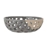 Bloomingville Electra Deko-Schale grau D20,5 cm aus Steingut – skulpturale Schale für Tischdeko