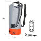 NILS CAMP Wasserdichter Rucksack 25L Grau-Orange - Outdoor Dry Bag Camping Kajak Reisen