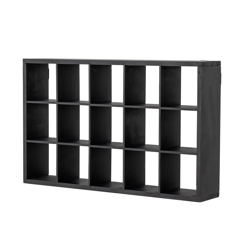 Bloomingville Olinn Regal schwarz aus Tannenholz – Wandregal für Küche & Wohnzimmer