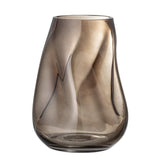 Bloomingville Ingolf Glasvase, Braun, 26 cm Blumenvase Dekovase mit gedrehter Form