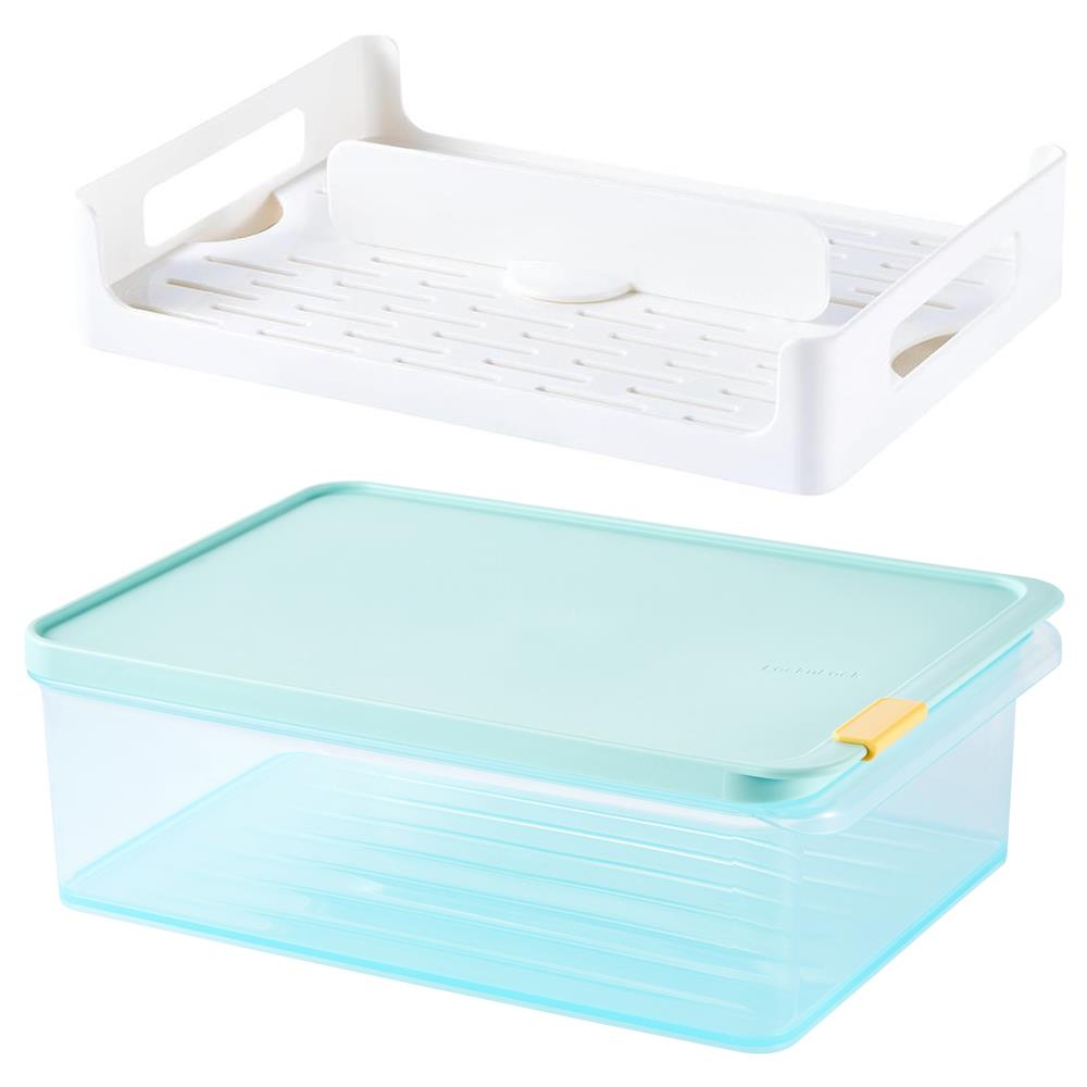 LocknLock Freezer Fit - Vorratsdose 3,5 L mit Teiler und Drainplatte - Frischhaltedose, Gefriergeeignet