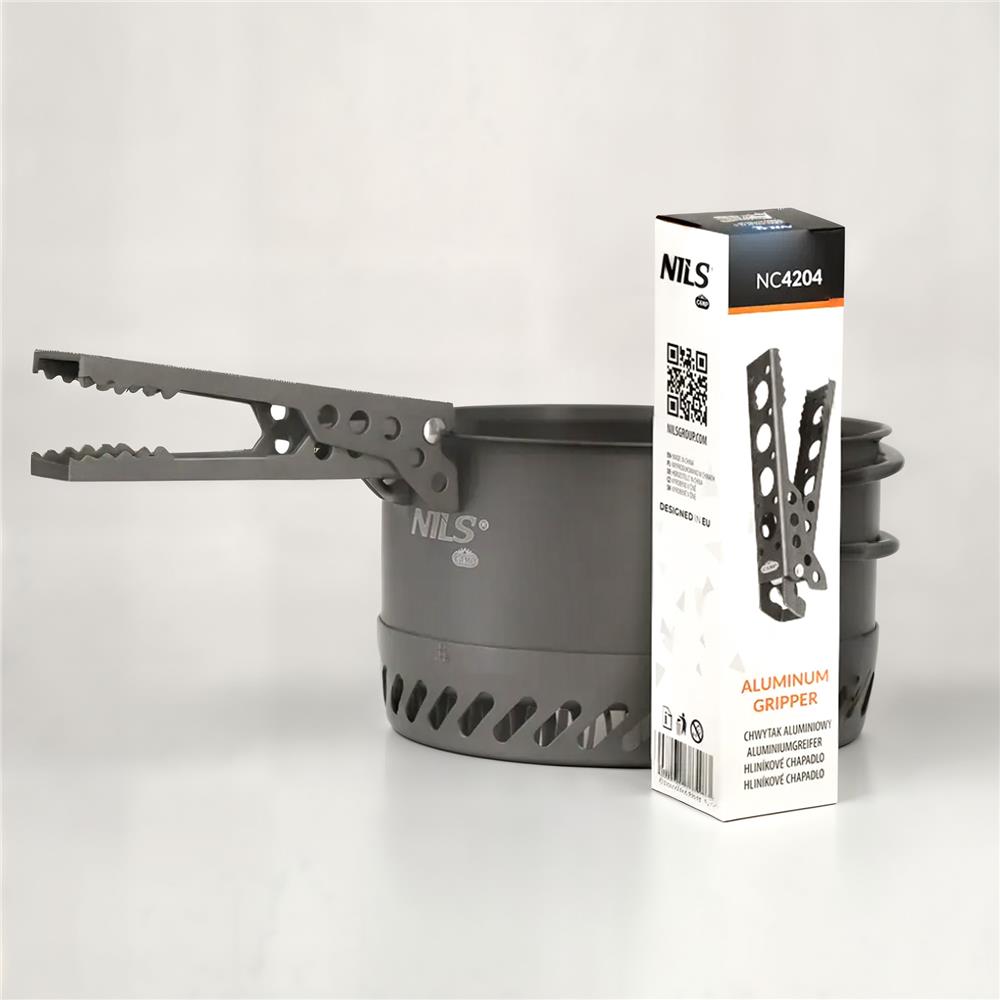 NILS CAMP Greifer/Griff Aluminium kompakt - leichtes Outdoor Werkzeug für Camping, Haushalt & Alltag