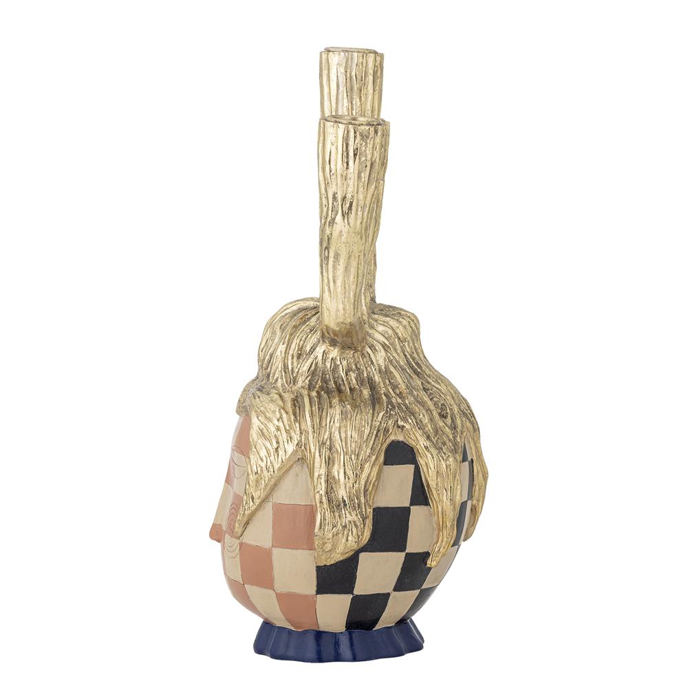 Bloomingville Medusa Kerzenhalter Gold Polyresin L22xH32xW15 cm – künstlerisches Dekoobjekt
