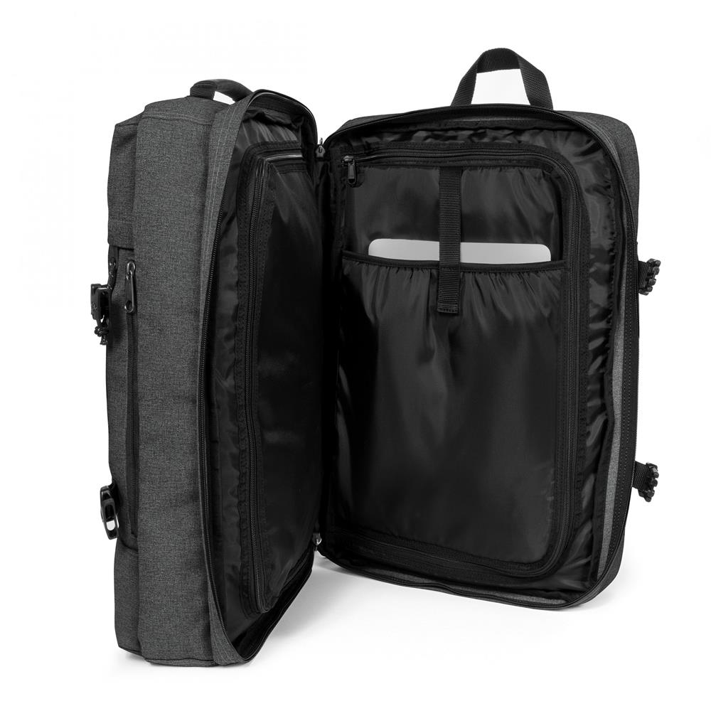 Eastpak TRAVELPACK, Großer Rucksack, Black Denim (grau), 42L, mit Laptopfach