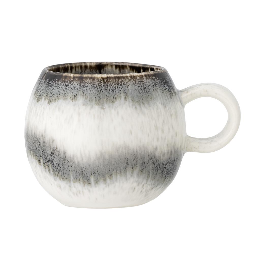 Bloomingville Paula Tasse, Grau/Weiß, 250ml, Steingut, dänisches Design