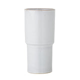 Bloomingville Marji Vase, Weiß – Steingut D12×H24 cm, Zeitloses Design