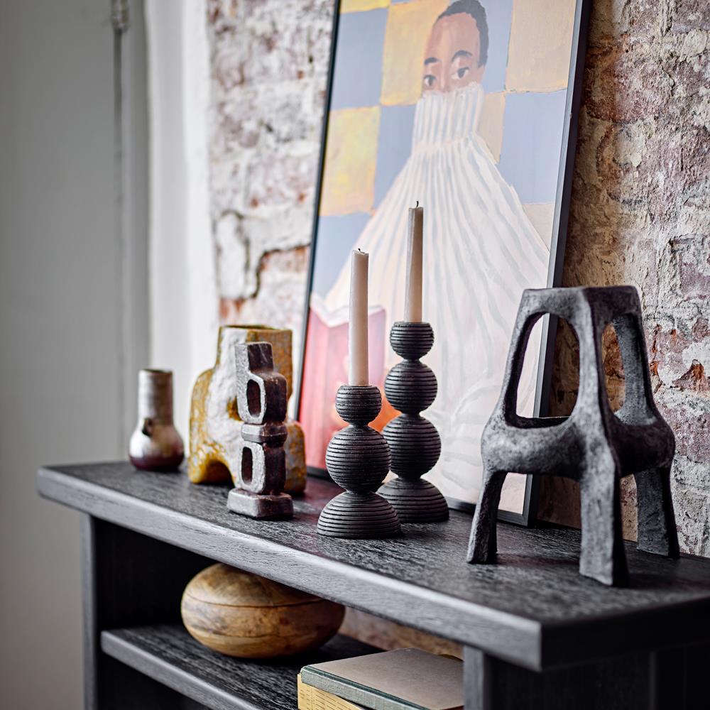 Bloomingville Ollia Vase aus Steingut in Braun – dekorative Vase fürs Wohnzimmer