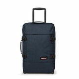 Eastpak TRANVERZ S, Kleiner Reisetrolley, Triple Denim (blau), 42L, Rollkoffer mit 2 Rädern und TSA-Schloss