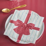 Bloomingville Bowie Servietten 20er Pack 33x33 cm blau mit Schleife Papierservietten Weihnachtstisch