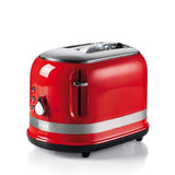 Ariete Moderna Toaster, Rot, 2-Scheiben-Toaster mit 6 Bräunungsstufen, Modernes Design