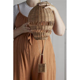 Bloomingville MINI Huggi Deko Heißluftballon Braun Rattan 25x60cm