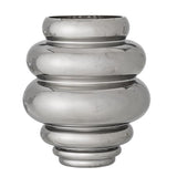 Bloomingville Zorya Vase Silber Glas D21xH24 cm – moderne Chromglas-Vase