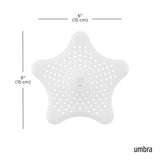 Umbra Starfish Abfluss Haarfänger mit Saugnäpfen, Silikon Abflusssieb, in Weiß