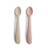 Mushie Silikon-Babylöffel 2erSet, Blush/Shifting Sand, BPA-frei