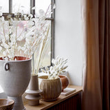 Bloomingville Isold Vase Natur Steingut 12,5 x 22 cm Dekovase Dänisches Design
