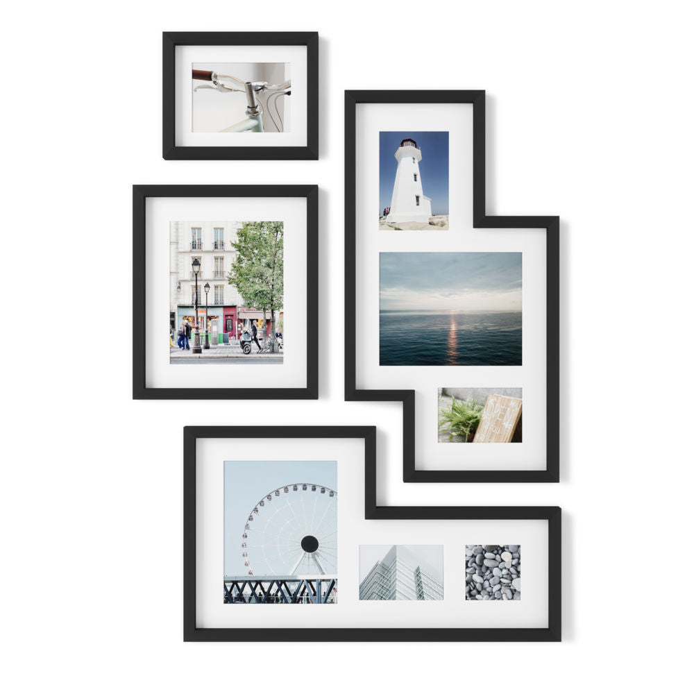 Umbra Mingle Galerie Bilderrahmen-Set und Fotocollage in Schwarz, 4-teilig