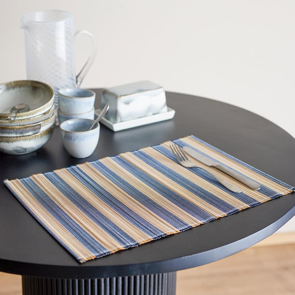 Bloomingville Marola Platzdeckchen 4er Set – Bambus, Blau, 45x35 cm