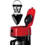 Ariete Moderna Filterkaffeemaschine, Rot, 15 Tassen Kaffeemaschine, mit Glaskanne