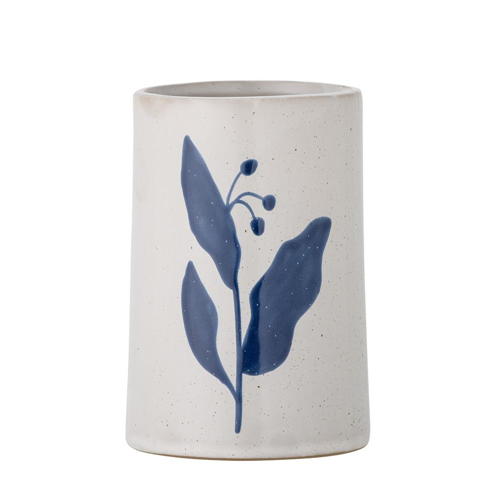 Bloomingville Aurora Becher – Blau, Steingut, handbemalt, Ø 7,5 cm, H 11 cm