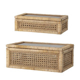 Bloomingville Lally Schachteln 2er Set Rattan Natur Dekobox Aufbewahrungsbox