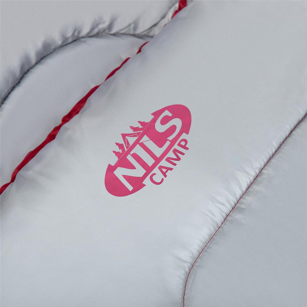 NILS CAMP Schlafsack Größe L Dunkelrot-Grau - Mumienschlafsack für Outdoor, Trekking & Camping