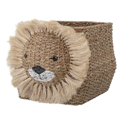 Bloomingville MINI Harrison Aufbewahrungskorb Natur Bankuan Grass Kinderzimmer Spielzeugkorb Löwe