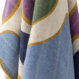 Bloomingville Salacia Decke 160x130 cm bunt - Plaid aus recycelter Baumwolle mit Fransen für Sofa