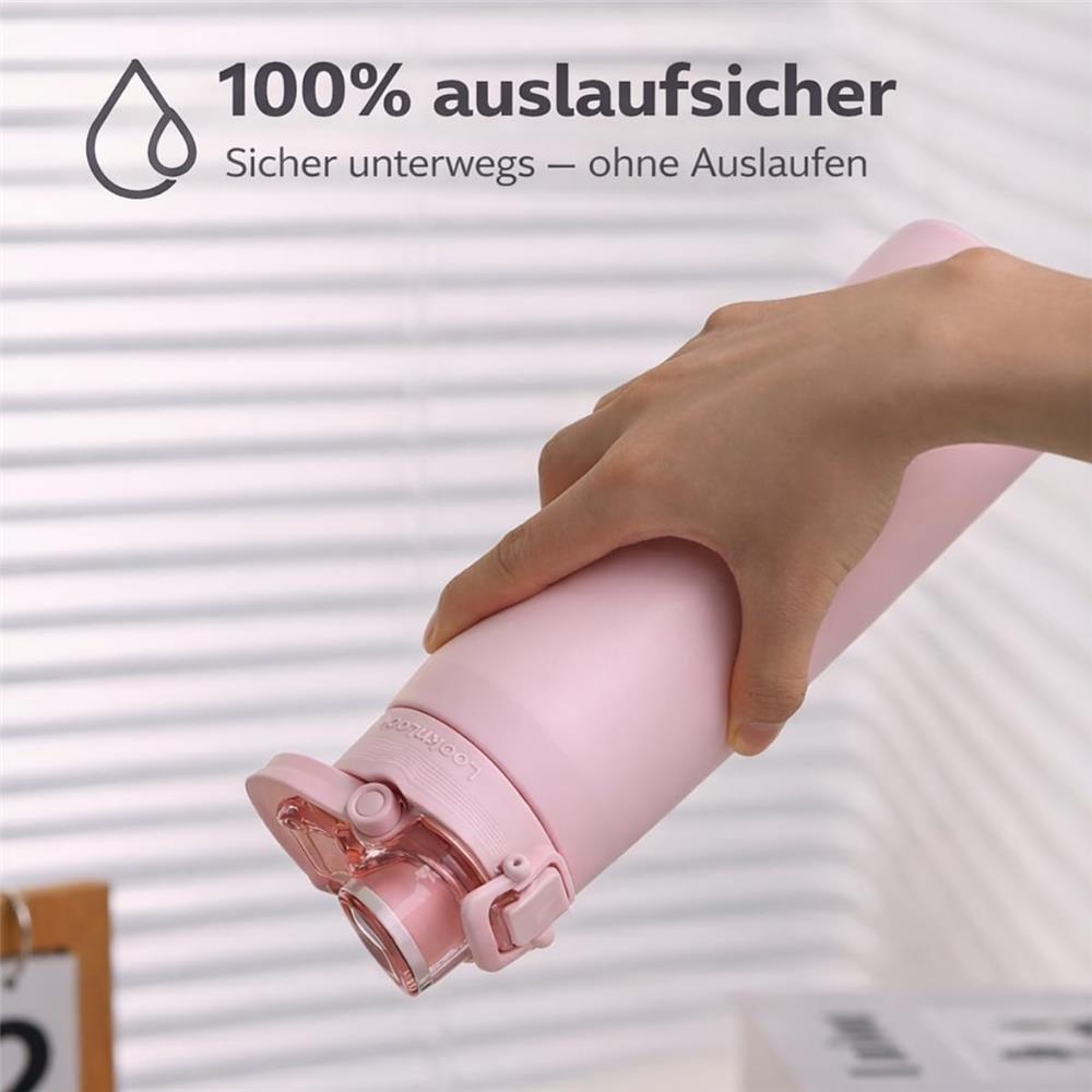 LocknLock Edelstahl Trinkflasche 720 ml Schwarz - Thermoflasche One-Touch auslaufsicher