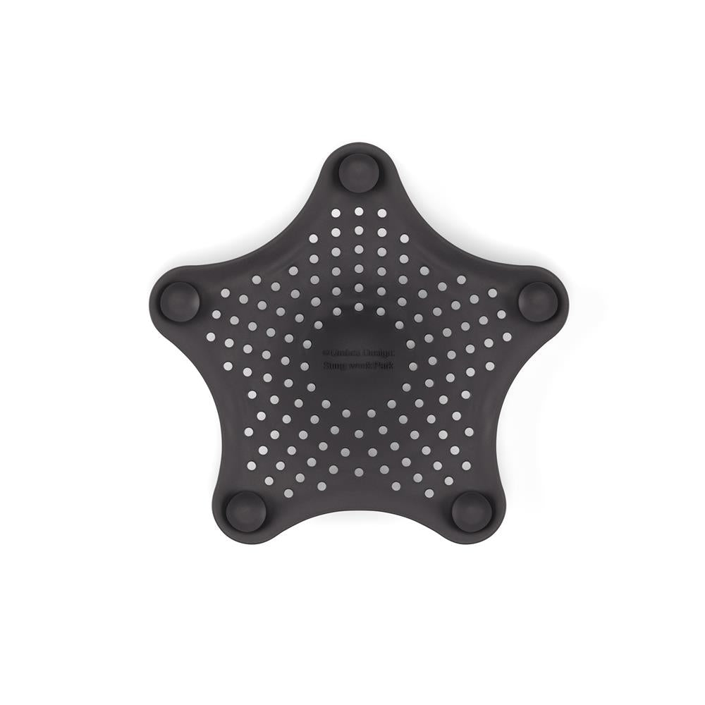 Umbra Starfish Abfluss Haarfänger mit Saugnäpfen, Silikon Abflusssieb, in Schwarz