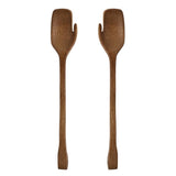 Bloomingville Zeena Salatbesteck, Braun, Mango, L25,5xH2,5xB4,5 cm, Set aus 2