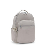 Kipling SEOUL L, Großer Rucksack, Grey Gris (grau), 27L, mit 15-Zoll-Laptopfach