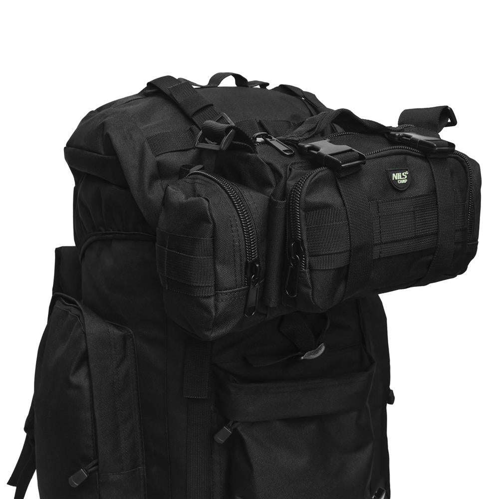 NILS CAMP Hüfttasche XL 5L in Schwarz - taktische Gürteltasche für Outdoor, Alltag & EDC