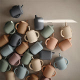Mushie Silikon-Trinklernbecher, Blush, BPA-frei